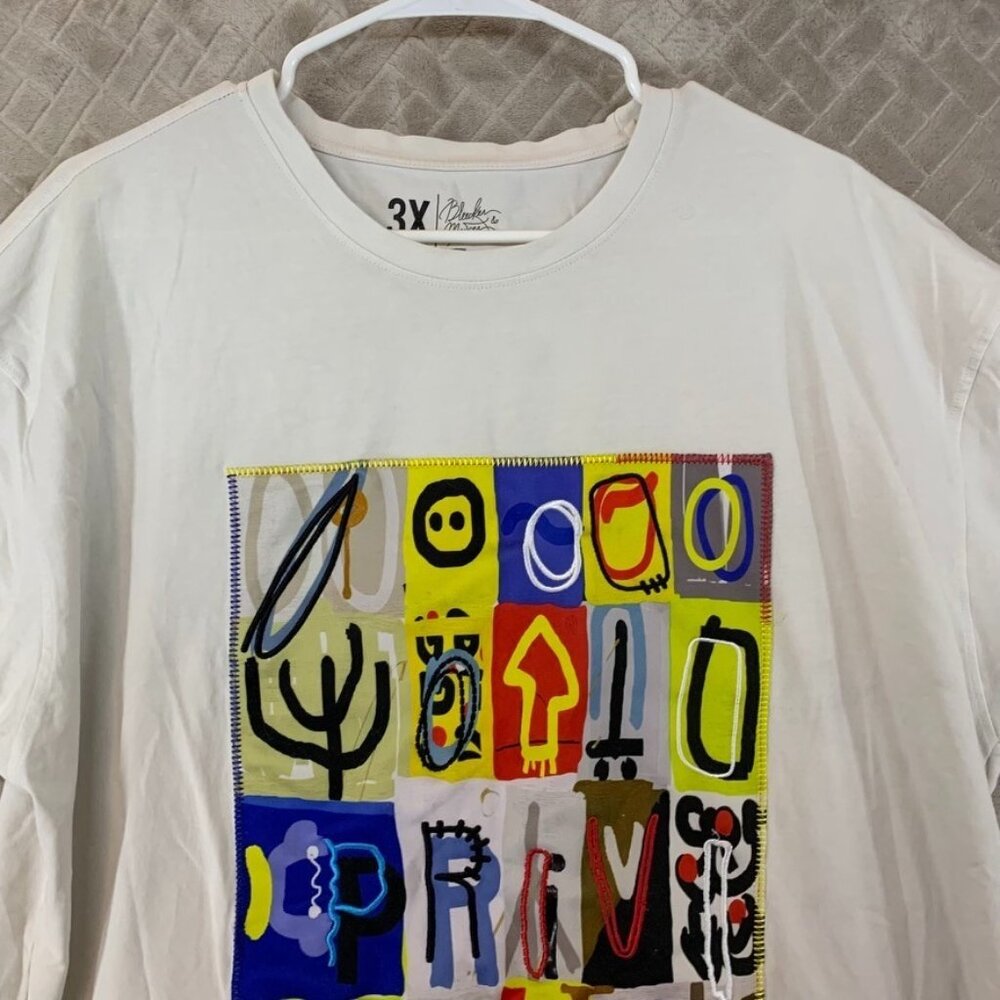 Bleecker & Mercer Mens 3X T-Shirt White Graphic Print Short Sleeve Logo - Picture 3 of 16